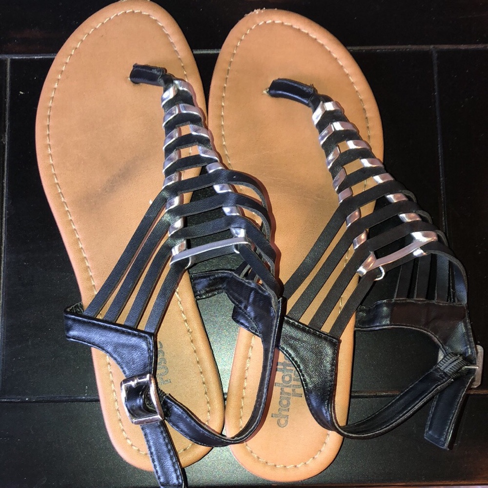 Black and silver sandals